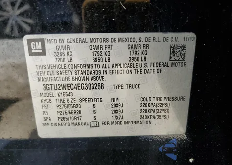 2014 GMC Sierra K1500 Denali from USA, damaged, VIN 3GTU2WEC4EG303268